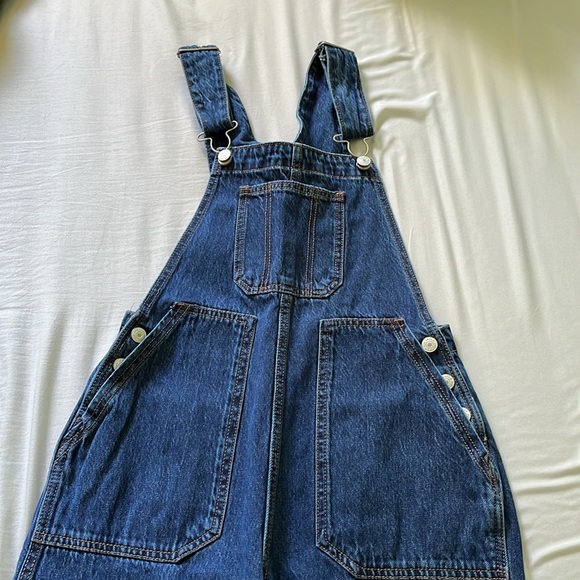 Straight Leg High Waisted Denim Overalls - Joe Fresh - Picture 2 of 4